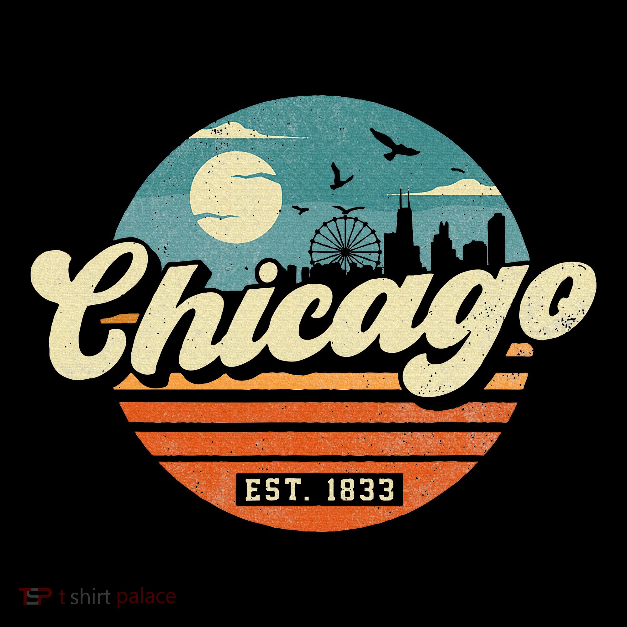 Chicago Illinois Retro Skyline Night Il Souvenirs Women's Hoodie