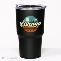 Chicago Illinois Retro Skyline Night Il Souvenirs Tumbler thumb 0