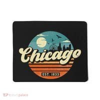 Chicago Illinois Retro Skyline Night Il Souvenirs Mousepad thumb 0