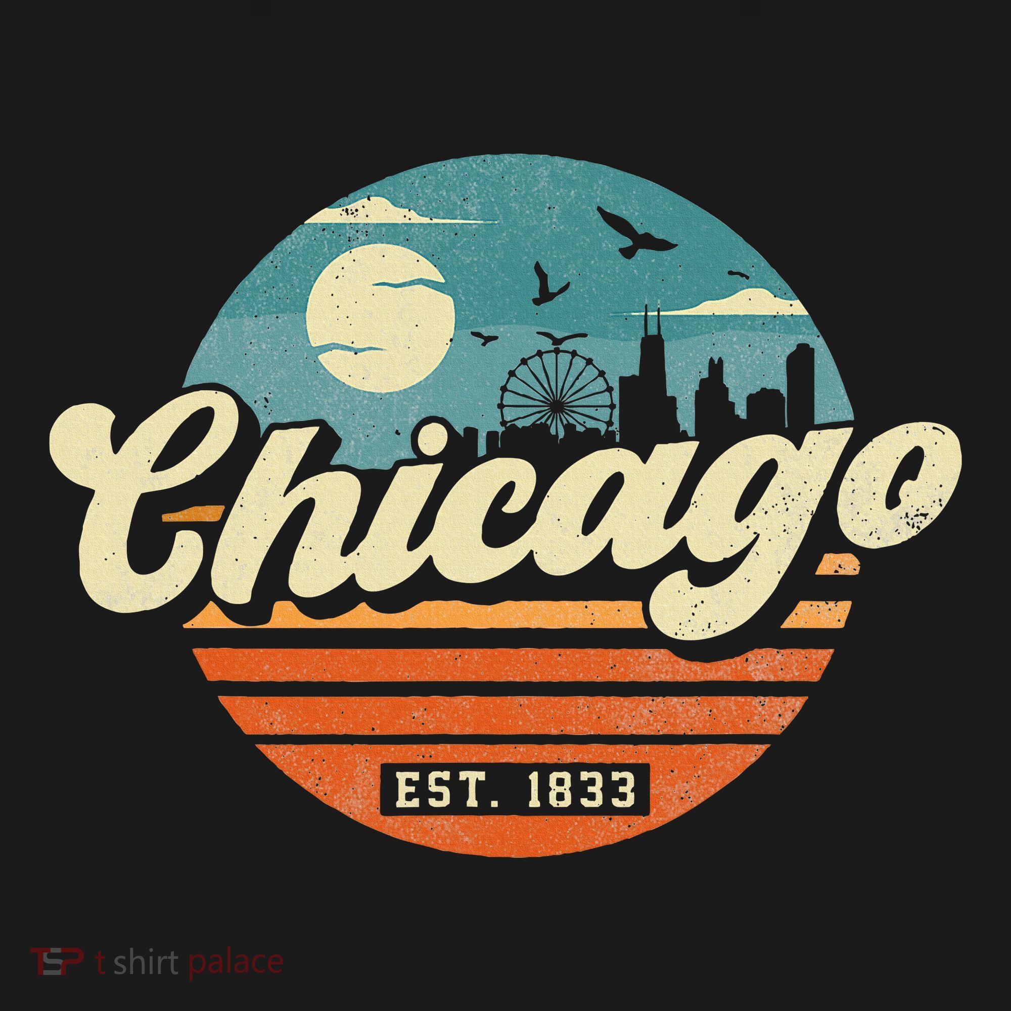 Chicago Illinois Retro Skyline Night Il Souvenirs Baby Bodysuit