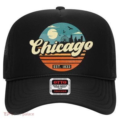 Chicago Illinois Retro Skyline Night Il Souvenirs Hat