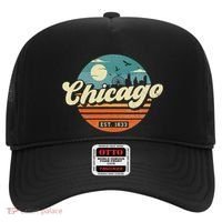 Chicago Illinois Retro Skyline Night Il Souvenirs Hat thumb 0