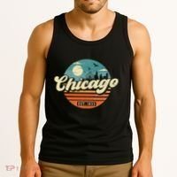 Chicago Illinois Retro Skyline Night Il Souvenirs Tank Top thumb 3