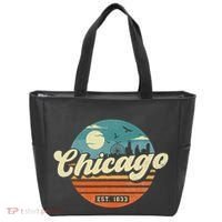 Chicago Illinois Retro Skyline Night Il Souvenirs Tote Bag thumb 0
