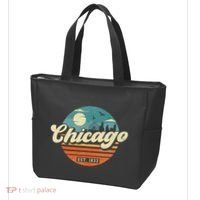 Chicago Illinois Retro Skyline Night Il Souvenirs Tote Bag thumb 3