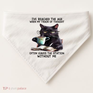 Cat Ive Reached The Age When My Train Of Thought USA-Made Doggie Bandana