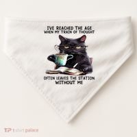 Cat Ive Reached The Age When My Train Of Thought USA-Made Doggie Bandana thumb 0
