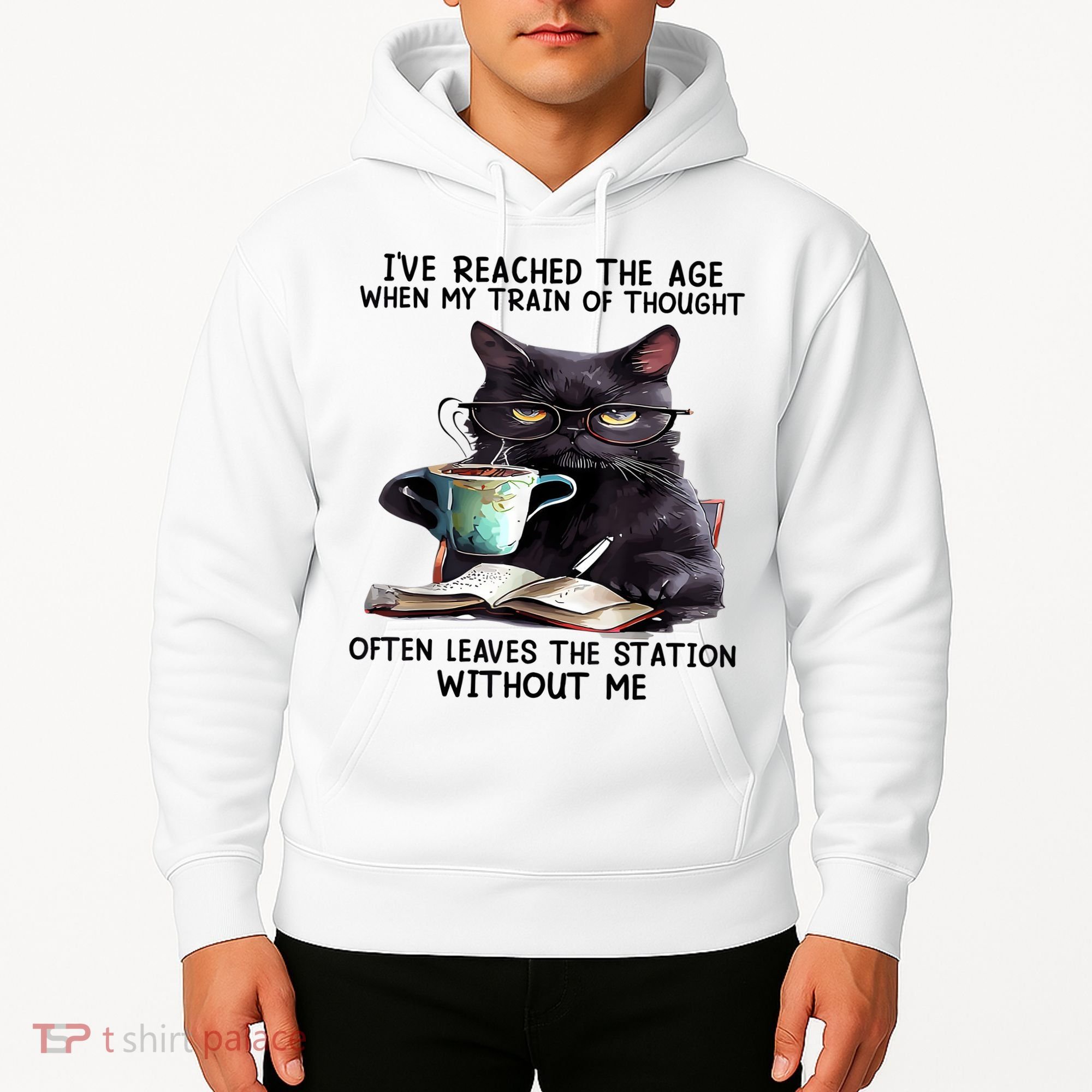 Cat Ive Reached The Age When My Train Of Thought Hoodie