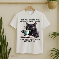 Cat Ive Reached The Age When My Train Of Thought T-Shirt thumb 2
