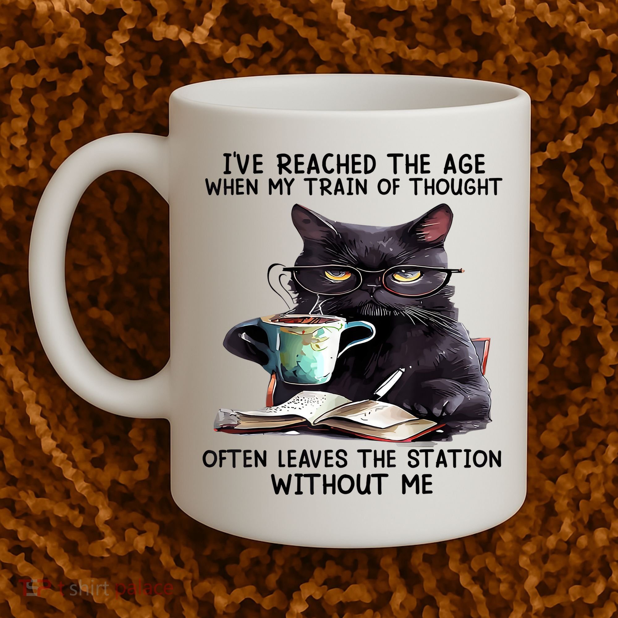 Cat Ive Reached The Age When My Train Of Thought Coffee Mug