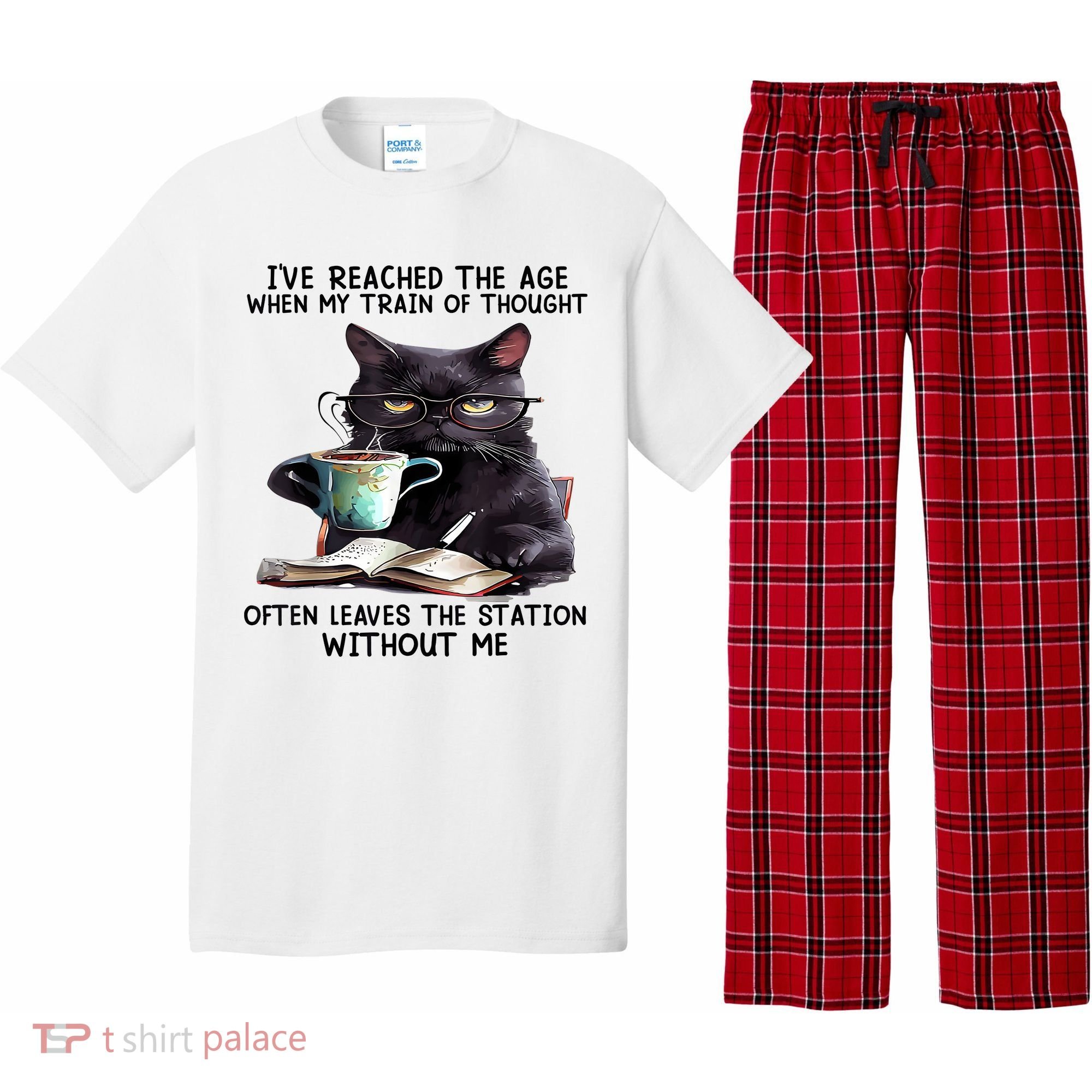 Cat Ive Reached The Age When My Train Of Thought Pajama Set
