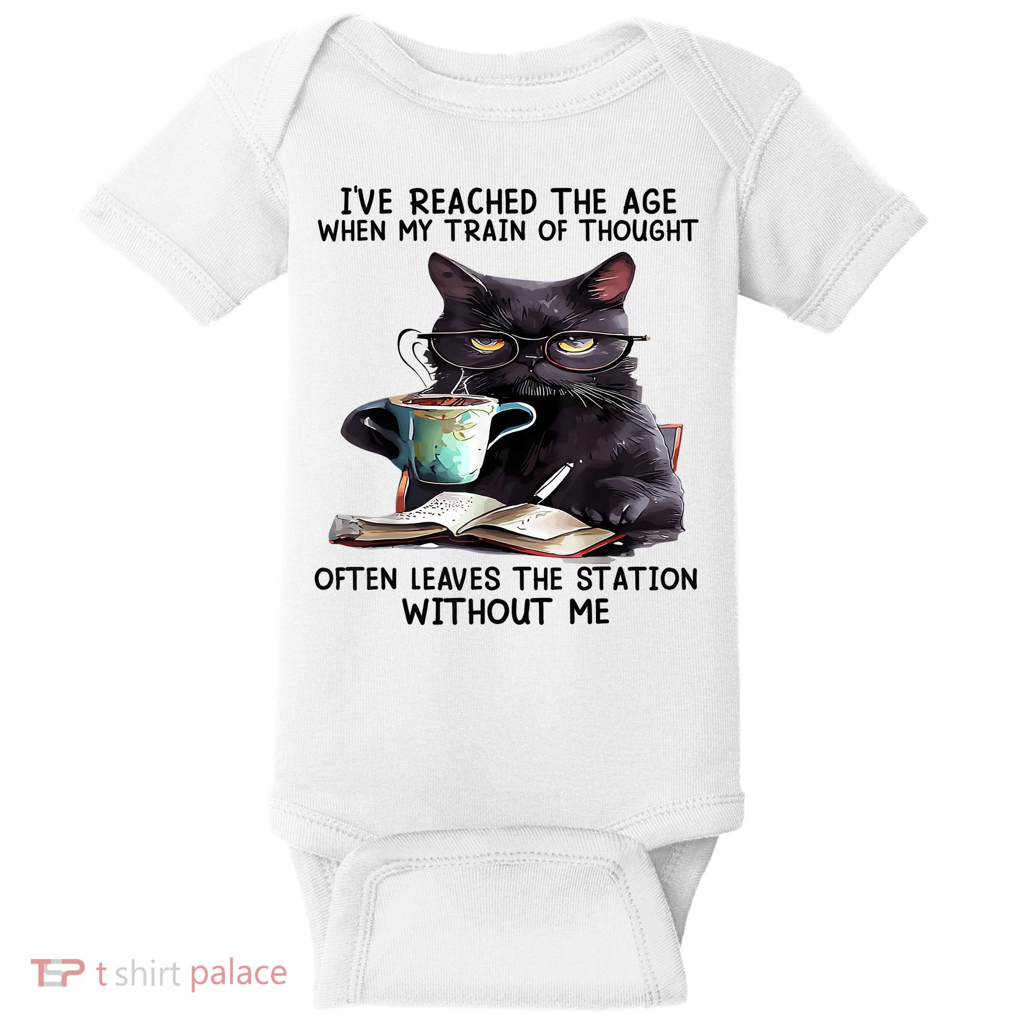 Cat Ive Reached The Age When My Train Of Thought Baby Bodysuit
