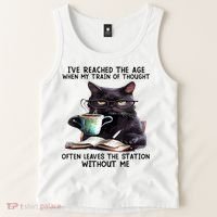 Cat Ive Reached The Age When My Train Of Thought Tank Top thumb 2