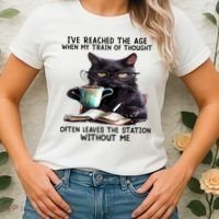 Cat Ive Reached The Age When My Train Of Thought Women's T-Shirt thumb 2