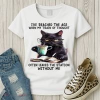 Cat Ive Reached The Age When My Train Of Thought Women's T-Shirt thumb 3