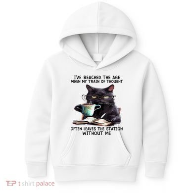 Cat Ive Reached The Age When My Train Of Thought Kids Hoodie