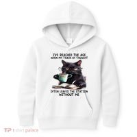 Cat Ive Reached The Age When My Train Of Thought Kids Hoodie thumb 0