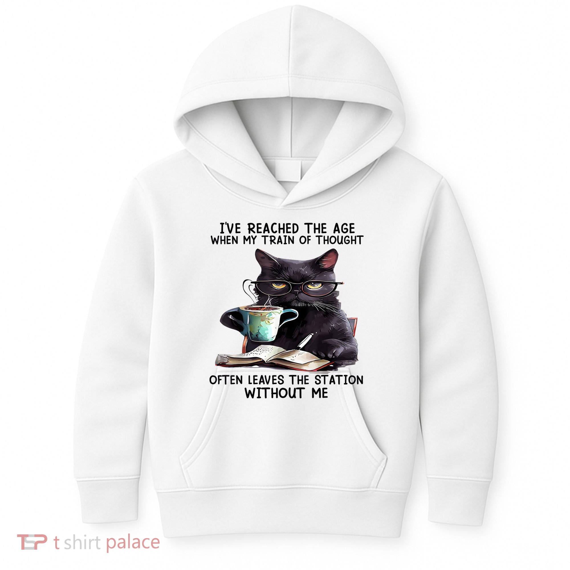 Cat Ive Reached The Age When My Train Of Thought Kids Hoodie