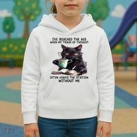 Cat Ive Reached The Age When My Train Of Thought Kids Hoodie thumb 3