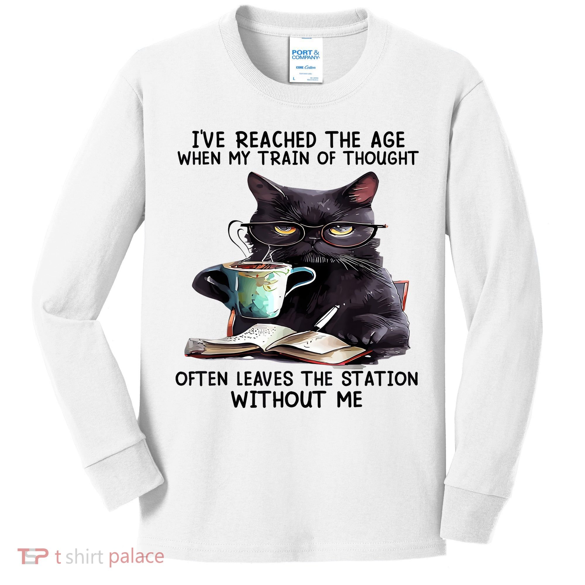 Cat Ive Reached The Age When My Train Of Thought Kids Long Sleeve Shirt