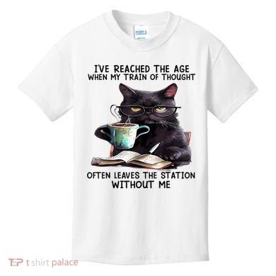 Cat Ive Reached The Age When My Train Of Thought Kids T-Shirt