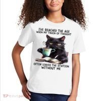Cat Ive Reached The Age When My Train Of Thought Kids T-Shirt thumb 2
