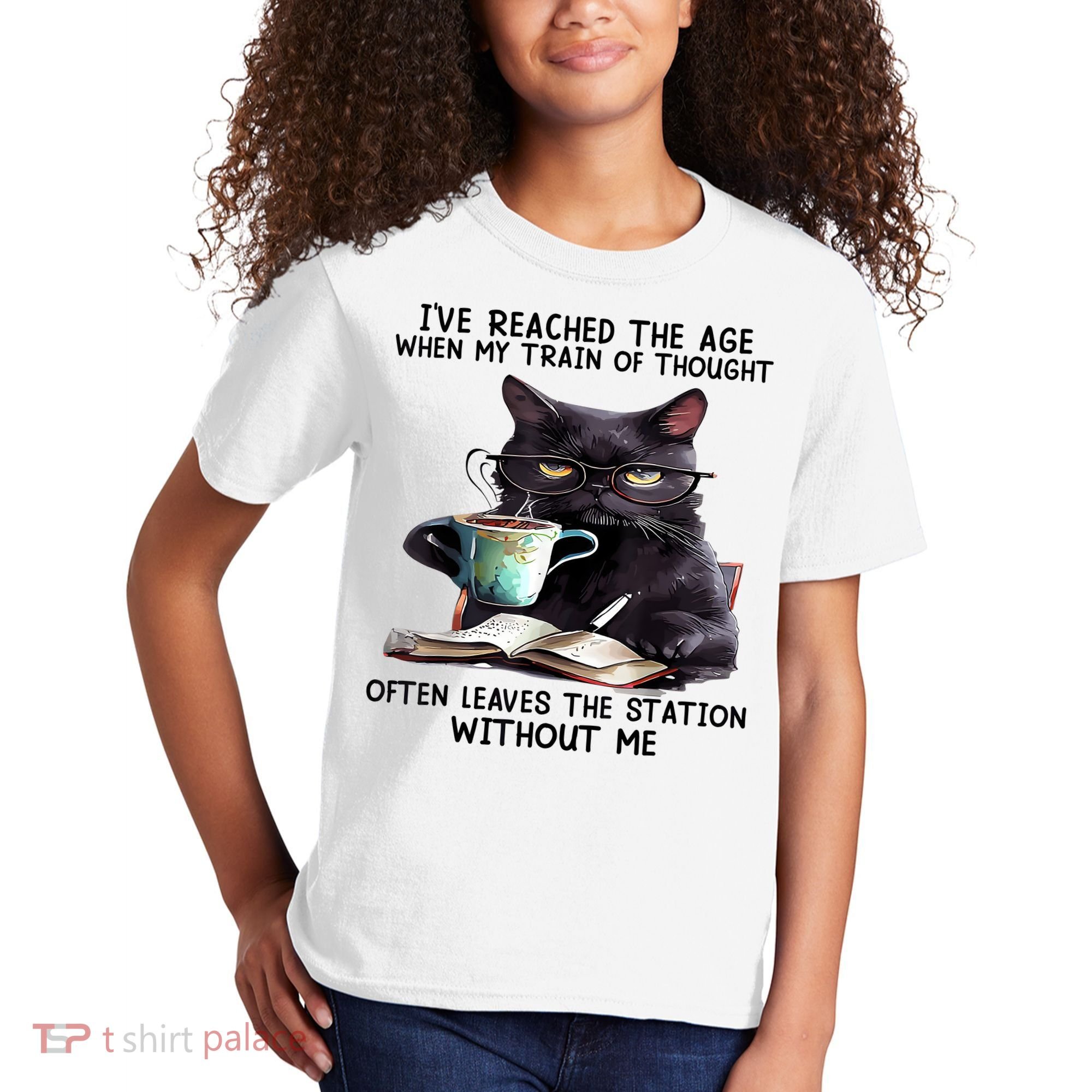 Cat Ive Reached The Age When My Train Of Thought Kids T-Shirt