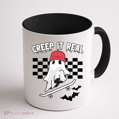 Creek It Real Funny Ghost Halloween Coffee Mug back