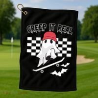 Creek It Real Funny Ghost Halloween Golf Towel thumb 1