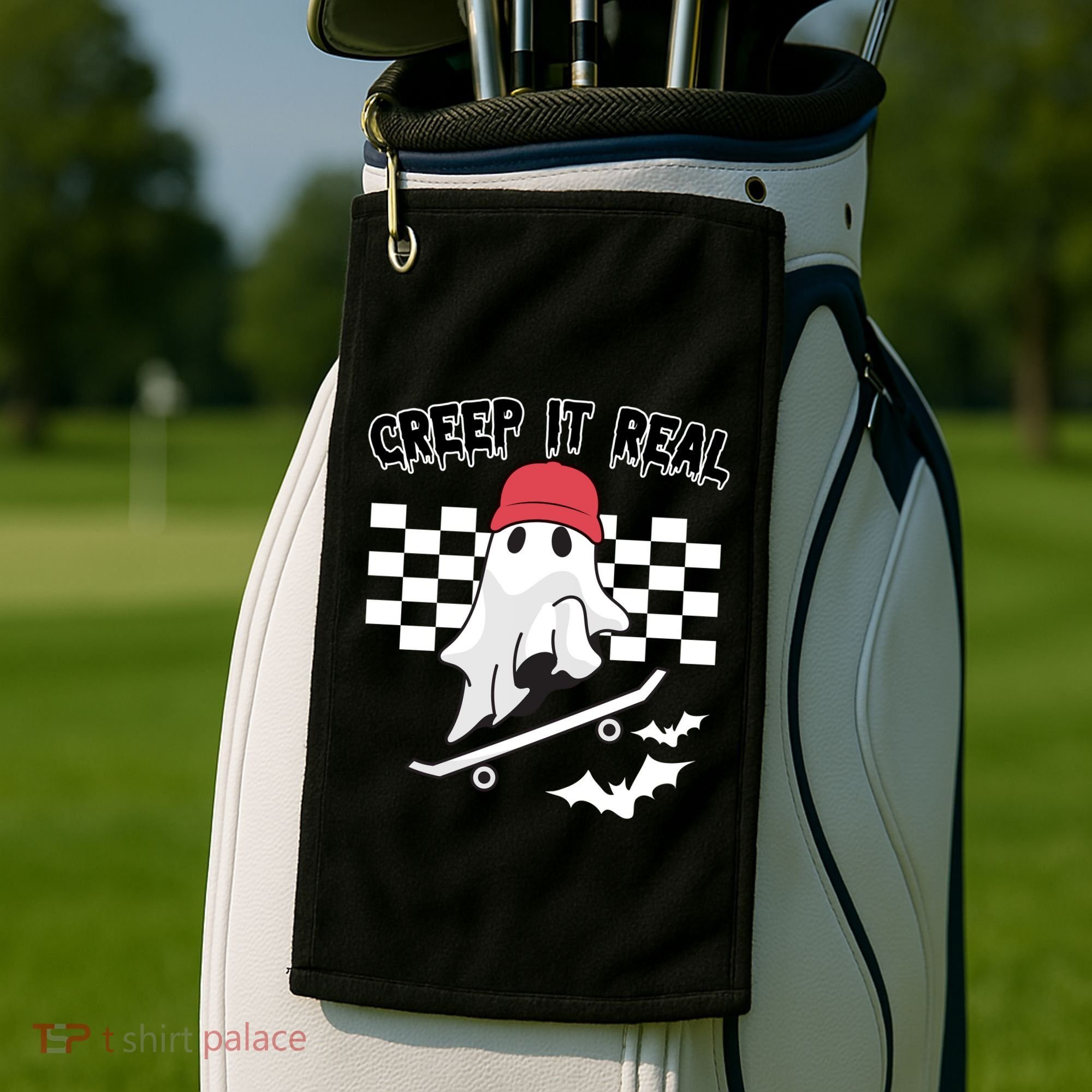 Creek It Real Funny Ghost Halloween Golf Towel