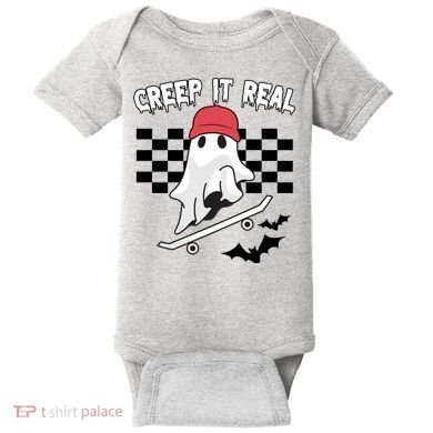 Creek It Real Funny Ghost Halloween Baby Bodysuit