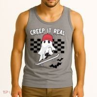 Creek It Real Funny Ghost Halloween Tank Top thumb 3