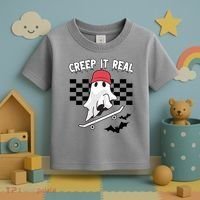 Creek It Real Funny Ghost Halloween Toddler T-Shirt thumb 3