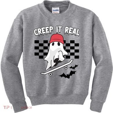 Creek It Real Funny Ghost Halloween Kids Sweatshirt