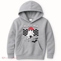 Creek It Real Funny Ghost Halloween Kids Hoodie thumb 0