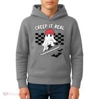 Creek It Real Funny Ghost Halloween Kids Hoodie thumb 4