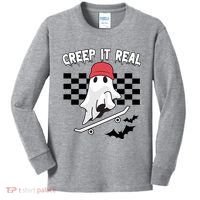 Creek It Real Funny Ghost Halloween Kids Long Sleeve Shirt thumb 0