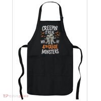 Creepin It Real With My 4th Grade Monsters Halloween Teacher Apron thumb 0