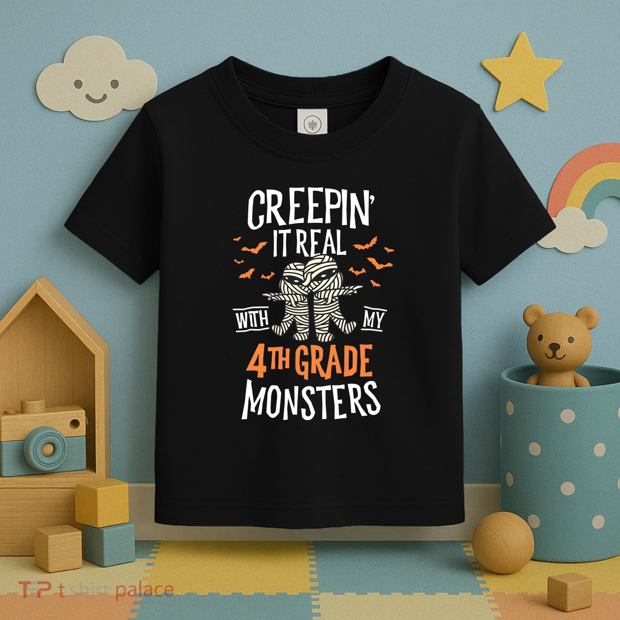Creepin It Real With My 4th Grade Monsters Halloween Teacher Toddler T-Shirt