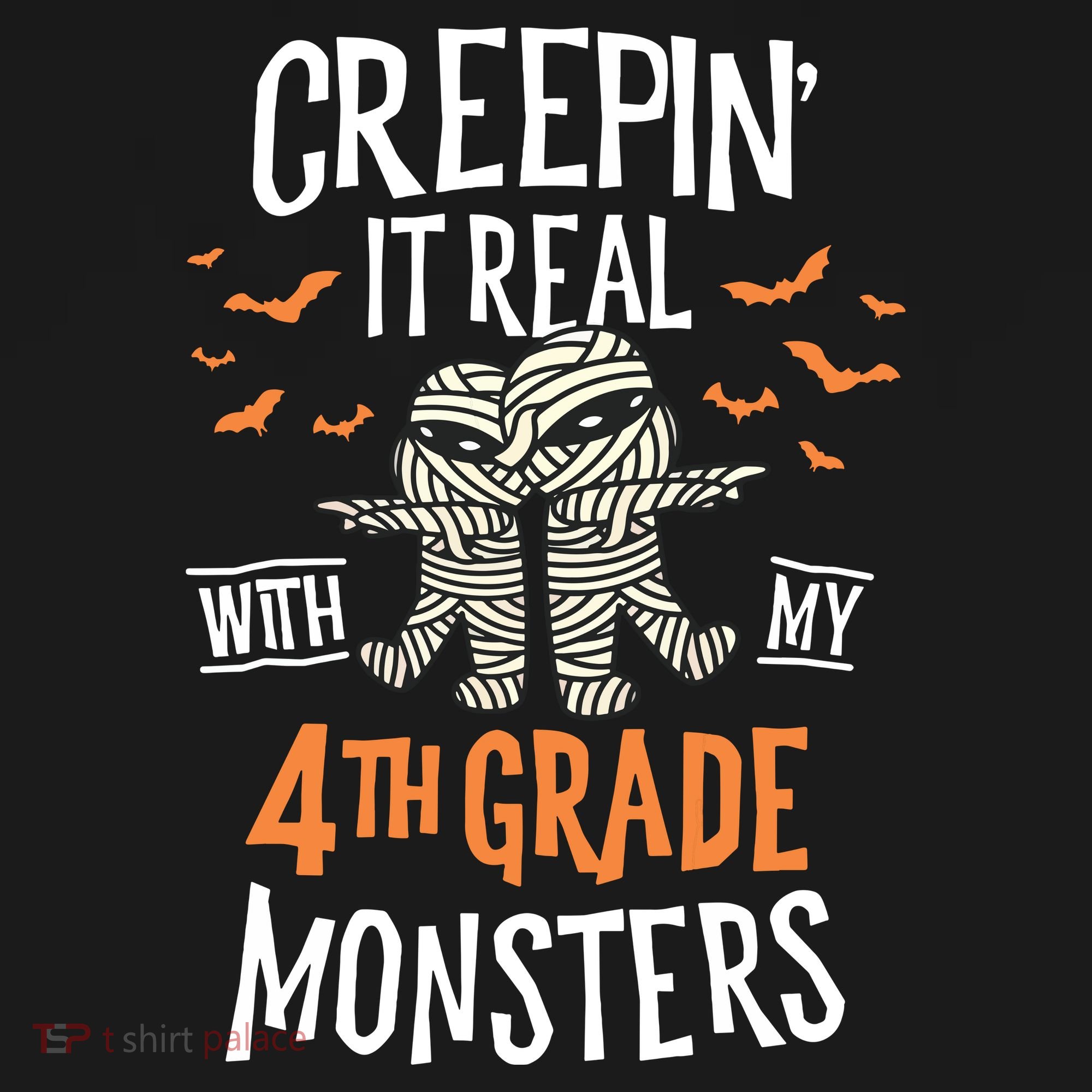Creepin It Real With My 4th Grade Monsters Halloween Teacher Kids Hoodie