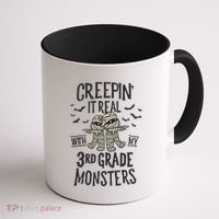 Creepin It Real With My 3rd Grade Monsters Halloween Teacher Coffee Mug thumb 1