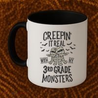 Creepin It Real With My 3rd Grade Monsters Halloween Teacher Coffee Mug thumb 2