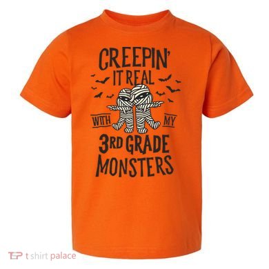 Creepin It Real With My 3rd Grade Monsters Halloween Teacher Toddler T-Shirt