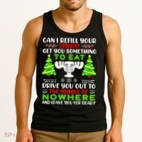 Can I Refill Your Eggnog Funny Christmas Vacation Quote Tank Top thumb 3