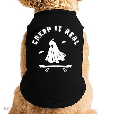 Creep It Real Skateboard Ghost Skateboarding Halloween Doggie Tank