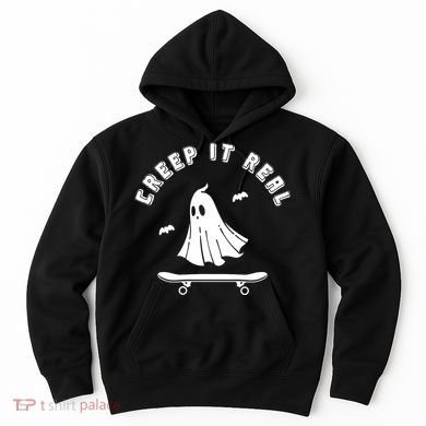 Creep It Real Skateboard Ghost Skateboarding Halloween Hoodie