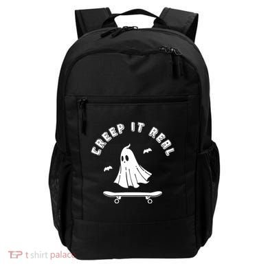 Creep It Real Skateboard Ghost Skateboarding Halloween Backpack