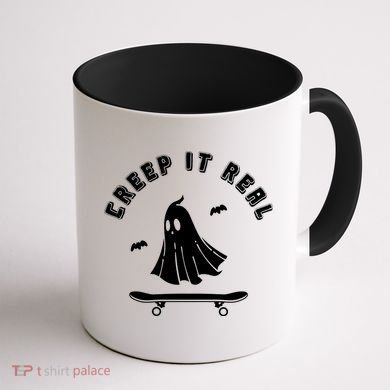 Creep It Real Skateboard Ghost Skateboarding Halloween Coffee Mug back