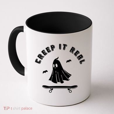 Creep It Real Skateboard Ghost Skateboarding Halloween Coffee Mug