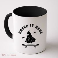 Creep It Real Skateboard Ghost Skateboarding Halloween Coffee Mug thumb 0